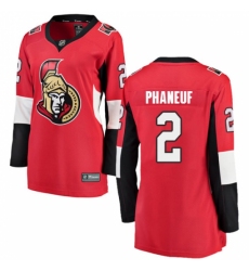 Women's Ottawa Senators #2 Dion Phaneuf Fanatics Branded Red Home Breakaway NHL Jersey