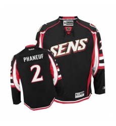 Women's Reebok Ottawa Senators #2 Dion Phaneuf Authentic Black Third NHL Jersey