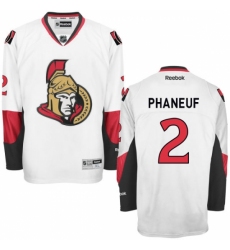Women's Reebok Ottawa Senators #2 Dion Phaneuf Authentic White Away NHL Jersey