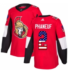 Youth Adidas Ottawa Senators #2 Dion Phaneuf Authentic Red USA Flag Fashion NHL Jersey