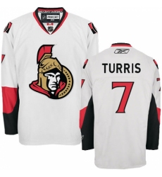Men's Reebok Ottawa Senators #7 Kyle Turris Authentic White Away NHL Jersey