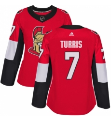 Women's Adidas Ottawa Senators #7 Kyle Turris Premier Red Home NHL Jersey