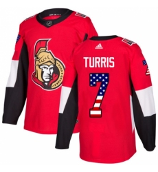 Youth Adidas Ottawa Senators #7 Kyle Turris Authentic Red USA Flag Fashion NHL Jersey