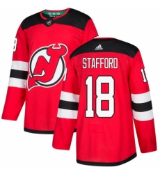Men's Adidas New Jersey Devils #18 Drew Stafford Authentic Red Home NHL Jersey