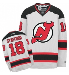 Men's Reebok New Jersey Devils #18 Drew Stafford Authentic White Away NHL Jersey
