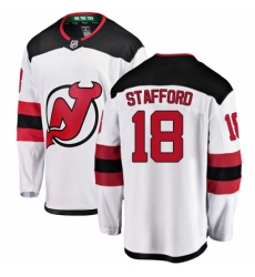 Youth New Jersey Devils #18 Drew Stafford Fanatics Branded White Away Breakaway NHL Jersey