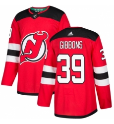 Men's Adidas New Jersey Devils #39 Brian Gibbons Authentic Red Home NHL Jersey