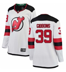 Women's New Jersey Devils #39 Brian Gibbons Fanatics Branded White Away Breakaway NHL Jersey