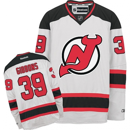 Women's Reebok New Jersey Devils #39 Brian Gibbons Authentic White Away NHL Jersey Women's Reebok New Jersey Devils #39 Brian Gibbons Authentic White Away NHL Jersey