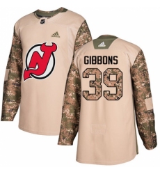 Youth Adidas New Jersey Devils #39 Brian Gibbons Authentic Camo Veterans Day Practice NHL Jersey