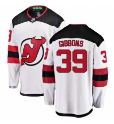 Youth New Jersey Devils #39 Brian Gibbons Fanatics Branded White Away Breakaway NHL Jersey