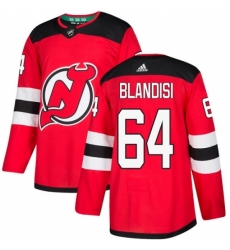 Men's Adidas New Jersey Devils #64 Joseph Blandisi Premier Red Home NHL Jersey