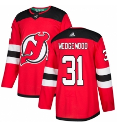 Men's Adidas New Jersey Devils #31 Scott Wedgewood Authentic Red Home NHL Jersey