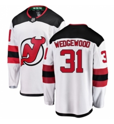 Men's New Jersey Devils #31 Scott Wedgewood Fanatics Branded White Away Breakaway NHL Jersey