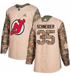 Men's Adidas New Jersey Devils #35 Cory Schneider Authentic Camo Veterans Day Practice NHL Jersey
