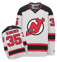 Men's Reebok New Jersey Devils #35 Cory Schneider Authentic White Away NHL Jersey