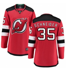 Women's New Jersey Devils #35 Cory Schneider Fanatics Branded Red Home Breakaway NHL Jersey