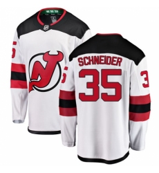 Youth New Jersey Devils #35 Cory Schneider Fanatics Branded White Away Breakaway NHL Jersey