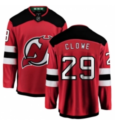Men's New Jersey Devils #29 Ryane Clowe Fanatics Branded Red Home Breakaway NHL Jersey