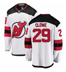 Men's New Jersey Devils #29 Ryane Clowe Fanatics Branded White Away Breakaway NHL Jersey