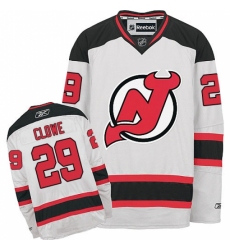 Men's Reebok New Jersey Devils #29 Ryane Clowe Authentic White Away NHL Jersey