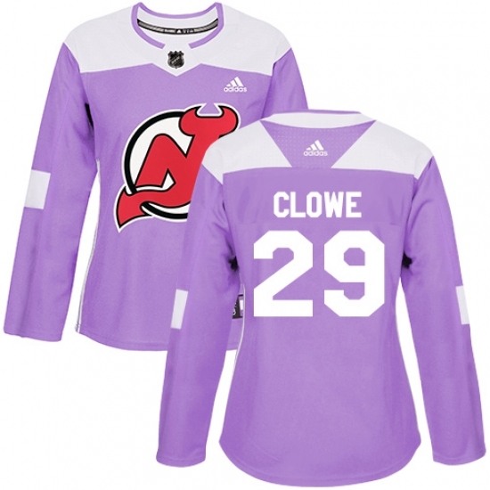 Women's Adidas New Jersey Devils #29 Ryane Clowe Authentic Purple Fights Cancer Practice NHL Jersey Women's Adidas New Jersey Devils #29 Ryane Clowe Authentic Purple Fights Cancer Practice NHL Jersey