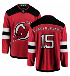 Men's New Jersey Devils #15 Jamie Langenbrunner Fanatics Branded Red Home Breakaway NHL Jersey