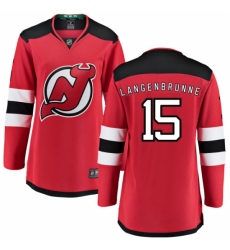 Women's New Jersey Devils #15 Jamie Langenbrunner Fanatics Branded Red Home Breakaway NHL Jersey