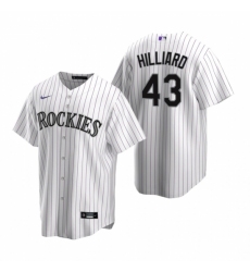 Men's Nike Colorado Rockies #43 Sam Hilliard White Home Stitched Baseball Jersey Men's Nike Colorado Rockies #43 Sam Hilliard White Home Stitched Baseball Jersey