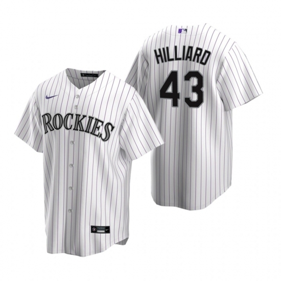 Men's Nike Colorado Rockies #43 Sam Hilliard White Home Stitched Baseball Jersey Men's Nike Colorado Rockies #43 Sam Hilliard White Home Stitched Baseball Jersey