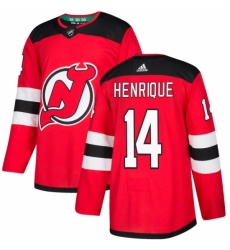 Men's Adidas New Jersey Devils #14 Adam Henrique Authentic Red Home NHL Jersey