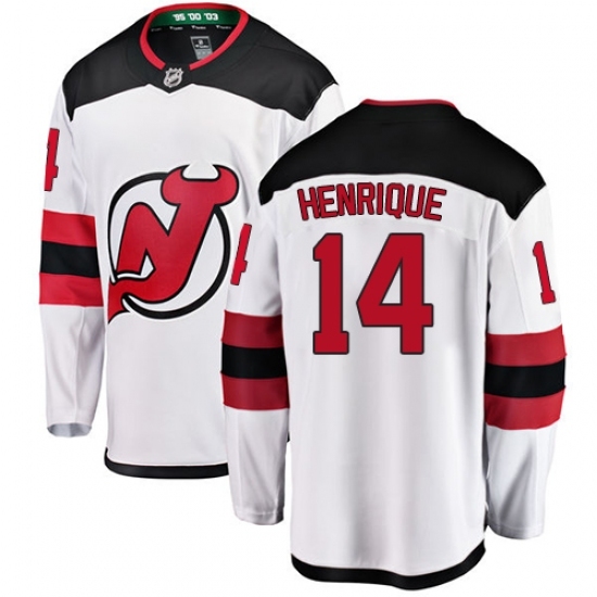 Men's New Jersey Devils #14 Adam Henrique Fanatics Branded White Away Breakaway NHL Jersey Men's New Jersey Devils #14 Adam Henrique Fanatics Branded White Away Breakaway NHL Jersey