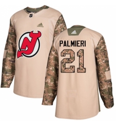Men's Adidas New Jersey Devils #21 Kyle Palmieri Authentic Camo Veterans Day Practice NHL Jersey