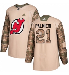 Youth Adidas New Jersey Devils #21 Kyle Palmieri Authentic Camo Veterans Day Practice NHL Jersey