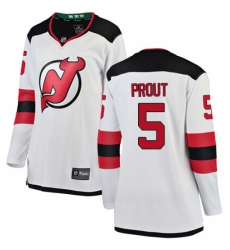 Women's New Jersey Devils #5 Dalton Prout Fanatics Branded White Away Breakaway NHL Jersey