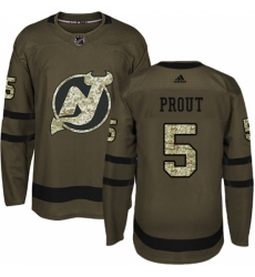 Youth Adidas New Jersey Devils #5 Dalton Prout Authentic Green Salute to Service NHL Jersey