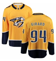Men's Nashville Predators #94 Samuel Girard Fanatics Branded Gold Home Breakaway NHL Jersey Men's Nashville Predators #94 Samuel Girard Fanatics Branded Gold Home Breakaway NHL Jersey