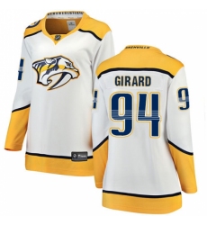 Women's Nashville Predators #94 Samuel Girard Fanatics Branded White Away Breakaway NHL Jersey Women's Nashville Predators #94 Samuel Girard Fanatics Branded White Away Breakaway NHL Jersey
