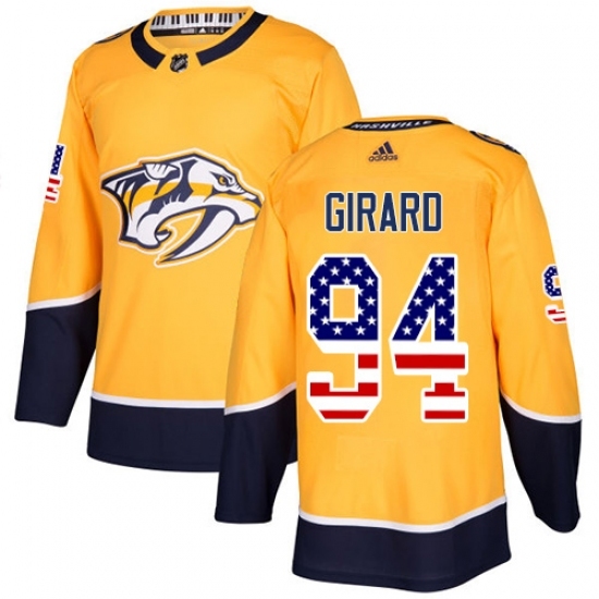 Youth Adidas Nashville Predators #94 Samuel Girard Authentic Gold USA Flag Fashion NHL Jersey Youth Adidas Nashville Predators #94 Samuel Girard Authentic Gold USA Flag Fashion NHL Jersey
