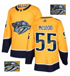 Men's Adidas Nashville Predators #55 Cody McLeod Authentic Gold Fashion Gold NHL Jersey