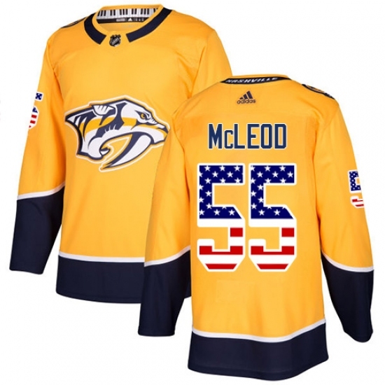 Men's Adidas Nashville Predators #55 Cody McLeod Authentic Gold USA Flag Fashion NHL Jersey Men's Adidas Nashville Predators #55 Cody McLeod Authentic Gold USA Flag Fashion NHL Jersey