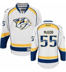 Youth Reebok Nashville Predators #55 Cody McLeod Authentic White Away NHL Jersey