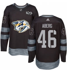 Men's Adidas Nashville Predators #46 Pontus Aberg Authentic Black 1917-2017 100th Anniversary NHL Jersey