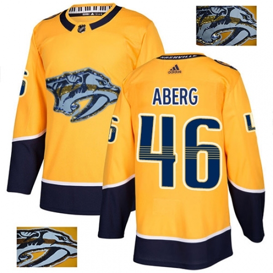 Men's Adidas Nashville Predators #46 Pontus Aberg Authentic Gold Fashion Gold NHL Jersey Men's Adidas Nashville Predators #46 Pontus Aberg Authentic Gold Fashion Gold NHL Jersey