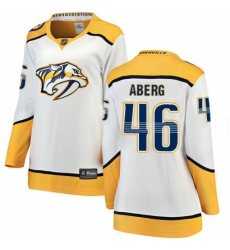 Women's Nashville Predators #46 Pontus Aberg Fanatics Branded White Away Breakaway NHL Jersey