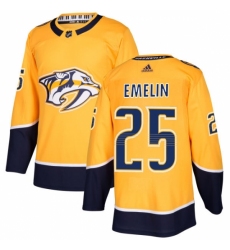 Men's Adidas Nashville Predators #25 Alexei Emelin Authentic Gold Home NHL Jersey