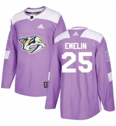 Men's Adidas Nashville Predators #25 Alexei Emelin Authentic Purple Fights Cancer Practice NHL Jersey Men's Adidas Nashville Predators #25 Alexei Emelin Authentic Purple Fights Cancer Practice NHL Jersey