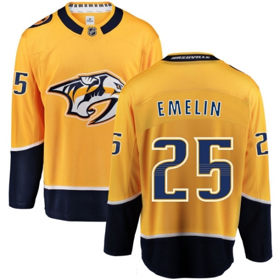 Men's Nashville Predators #25 Alexei Emelin Fanatics Branded Gold Home Breakaway NHL Jersey Men's Nashville Predators #25 Alexei Emelin Fanatics Branded Gold Home Breakaway NHL Jersey