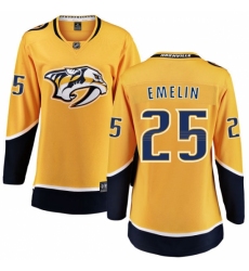 Women's Nashville Predators #25 Alexei Emelin Fanatics Branded Gold Home Breakaway NHL Jersey