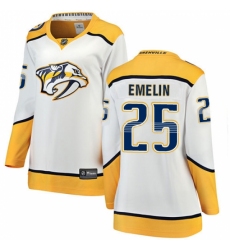 Women's Nashville Predators #25 Alexei Emelin Fanatics Branded White Away Breakaway NHL Jersey Women's Nashville Predators #25 Alexei Emelin Fanatics Branded White Away Breakaway NHL Jersey